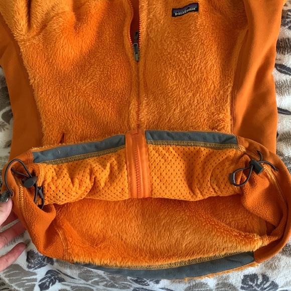Patagonia orange fleece hooded zip up womens s - Picture 4 of 4